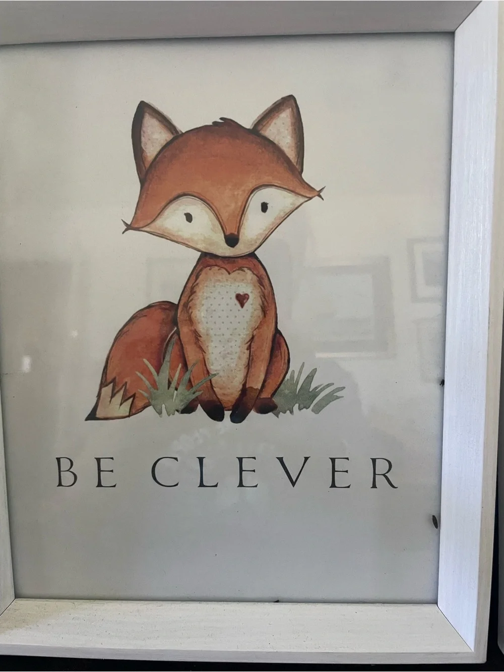 Be Clever / Be Kind Woodland Framed Prints in White
